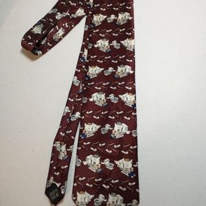 After Dark Flying Toilets Tie 100 Percent Silk